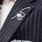 بروش رجالي أنيق من إيڤـال مطلي بماء الذهب